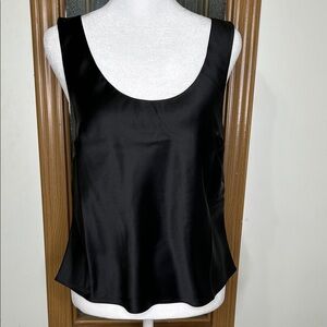 ASOS Black Satin Sleeveless Tank Top